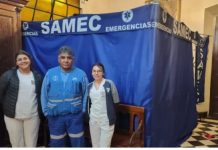 SAMEC instaló un puesto sanitario fijo en la Catedral para la cobertura sanitaria del Milagro Salteño